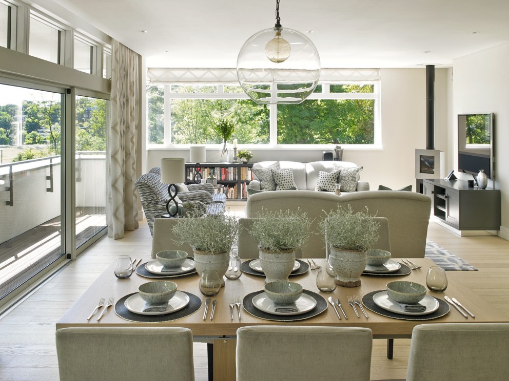Modernist Home, Contemporary Meets Classic in Guildford | Dining + Living | Interior Designers